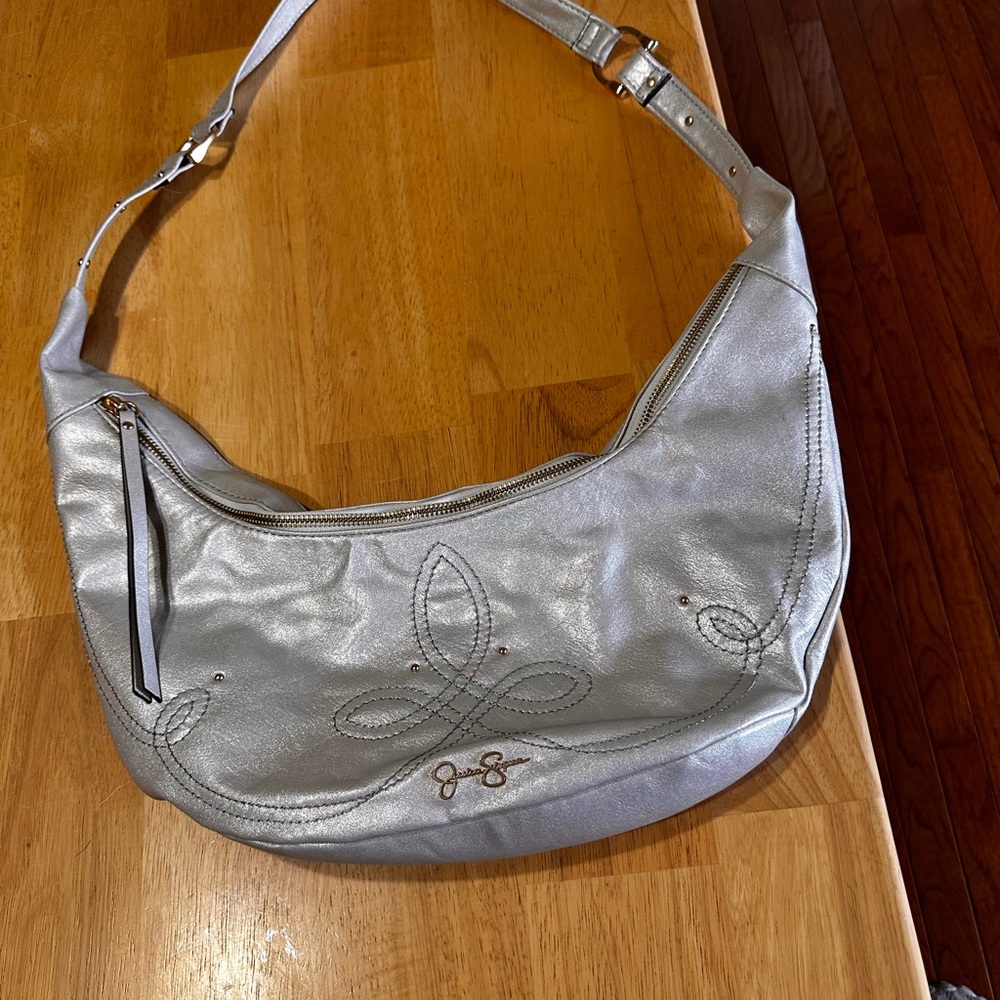 Elegant Silver Women's Hobo Bag